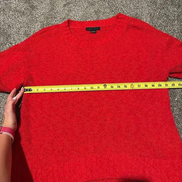 SANCTUARY Women's Popcorn Crew Neck Sweater Size L In Red - Picture 6 of 9